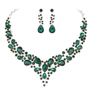 Shining Diva Fashion Latest Stylish Design Fancy Crystal Necklace Jewellery Set for Women | Trendy Celebrity Inspired Jewellery